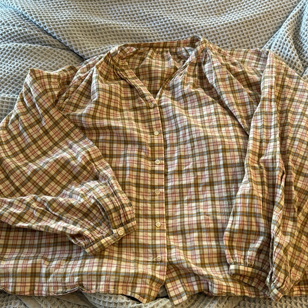 Doen Multicolor Plaid Blouse